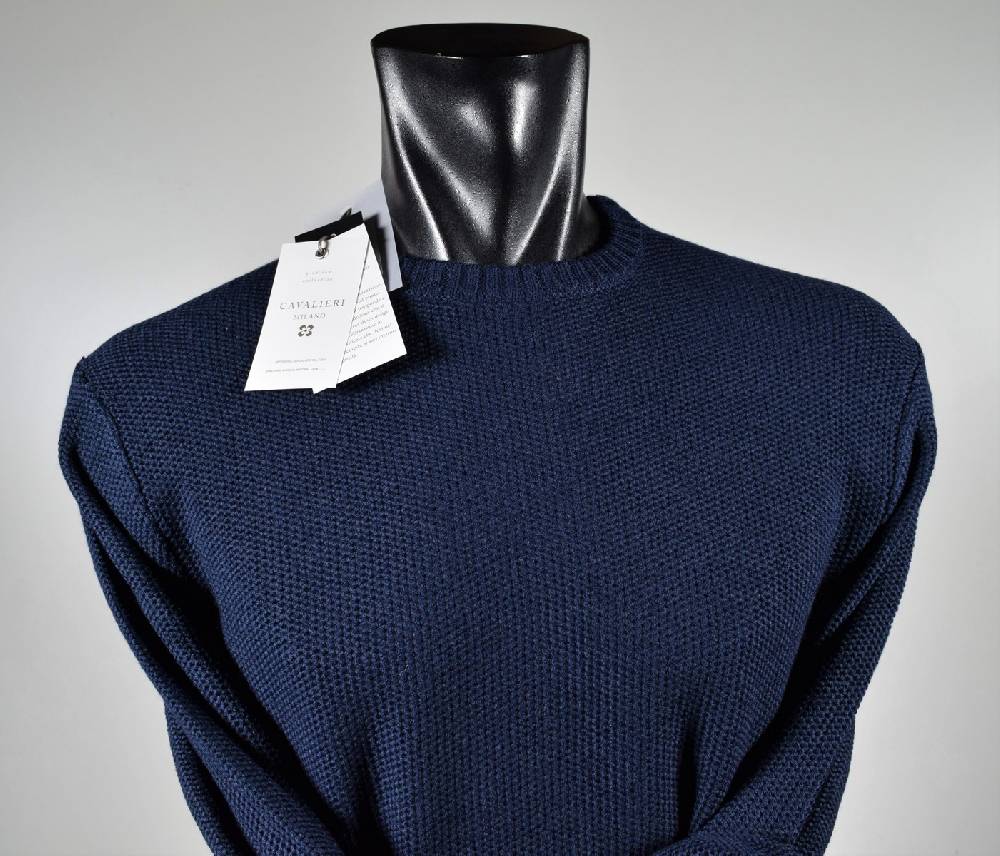 Cavalieri Milano Maglione paricollo blu cavalieri milano modern fit Economico