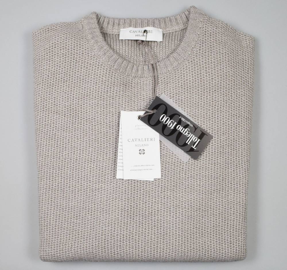 Cavalieri Milano Maglione paricollo tortora cavalieri milano modern fit Online
