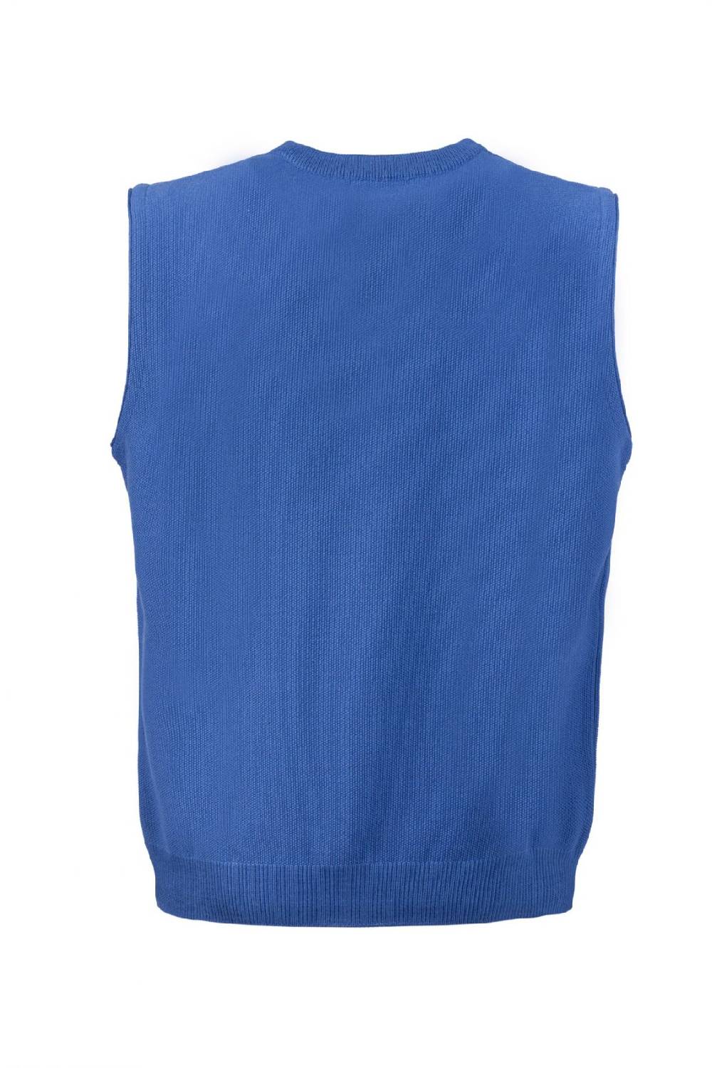 Green Coast Gilet azzurro con scollo a v green coast modern fit Moda