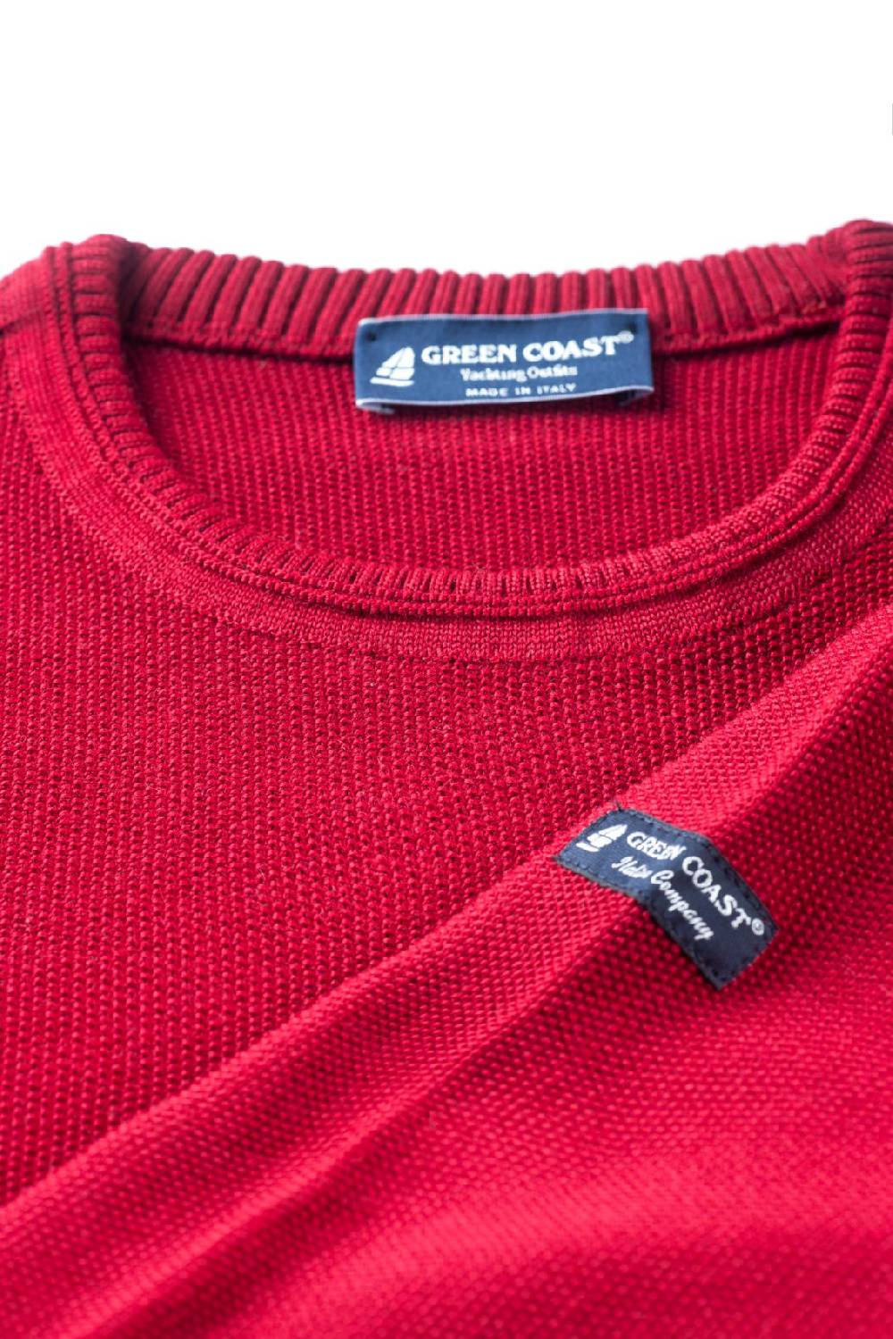 Green Coast Maglione regular fit a giro collo bordo' green coast made in italy Negozio online di fabbrica
