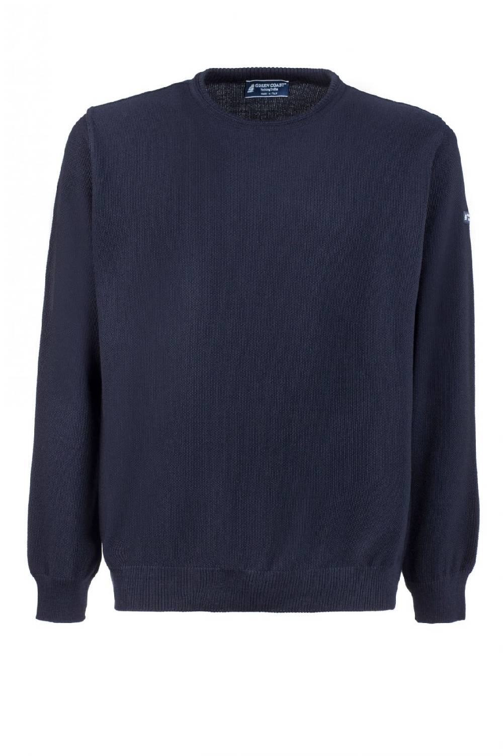 Green Coast Maglione regular fit a girocollo blu green coast made in italy Comprare a buon mercato