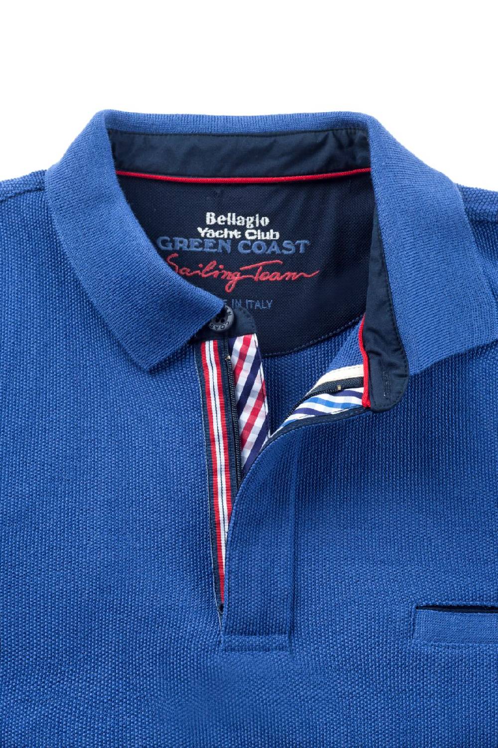 Green Coast Polo azzurra green coast modern fit filato nautico idrorepellente Grande vendita