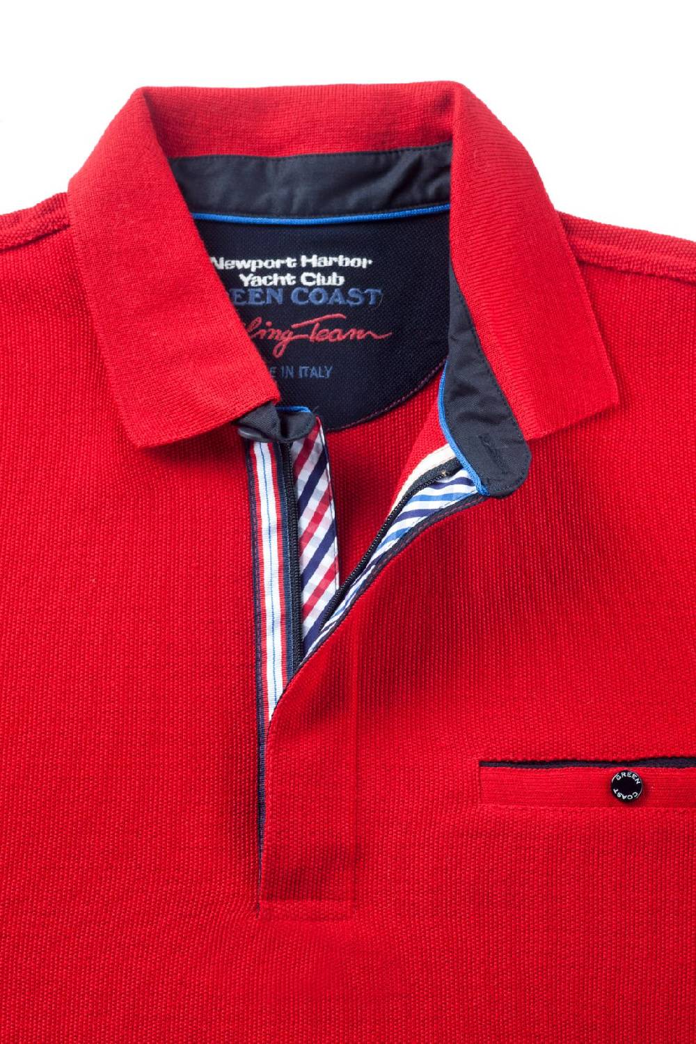 Green Coast Polo rossa green coast modern fit filato nautico idrorepellente Flash Sale