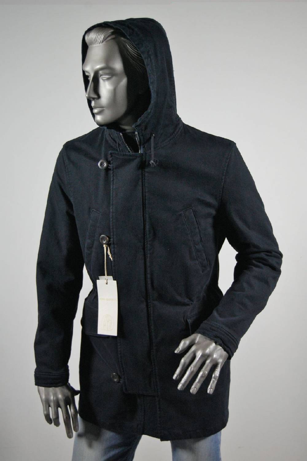 John Barritt Parka blouson slim fit con cappuccio blu john barritt Online Outlet