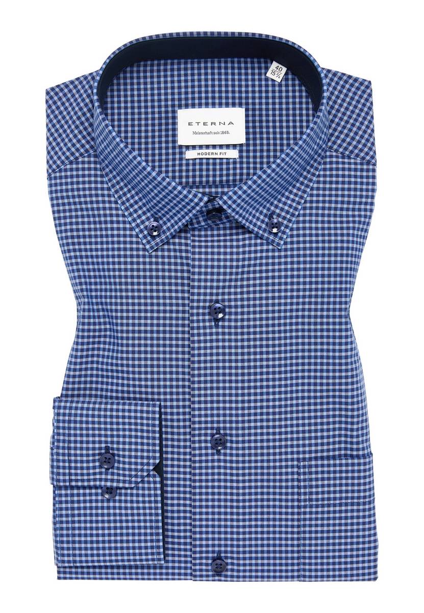 Eterna Camicia eterna a quadretti azzurro modern fit Bestseller