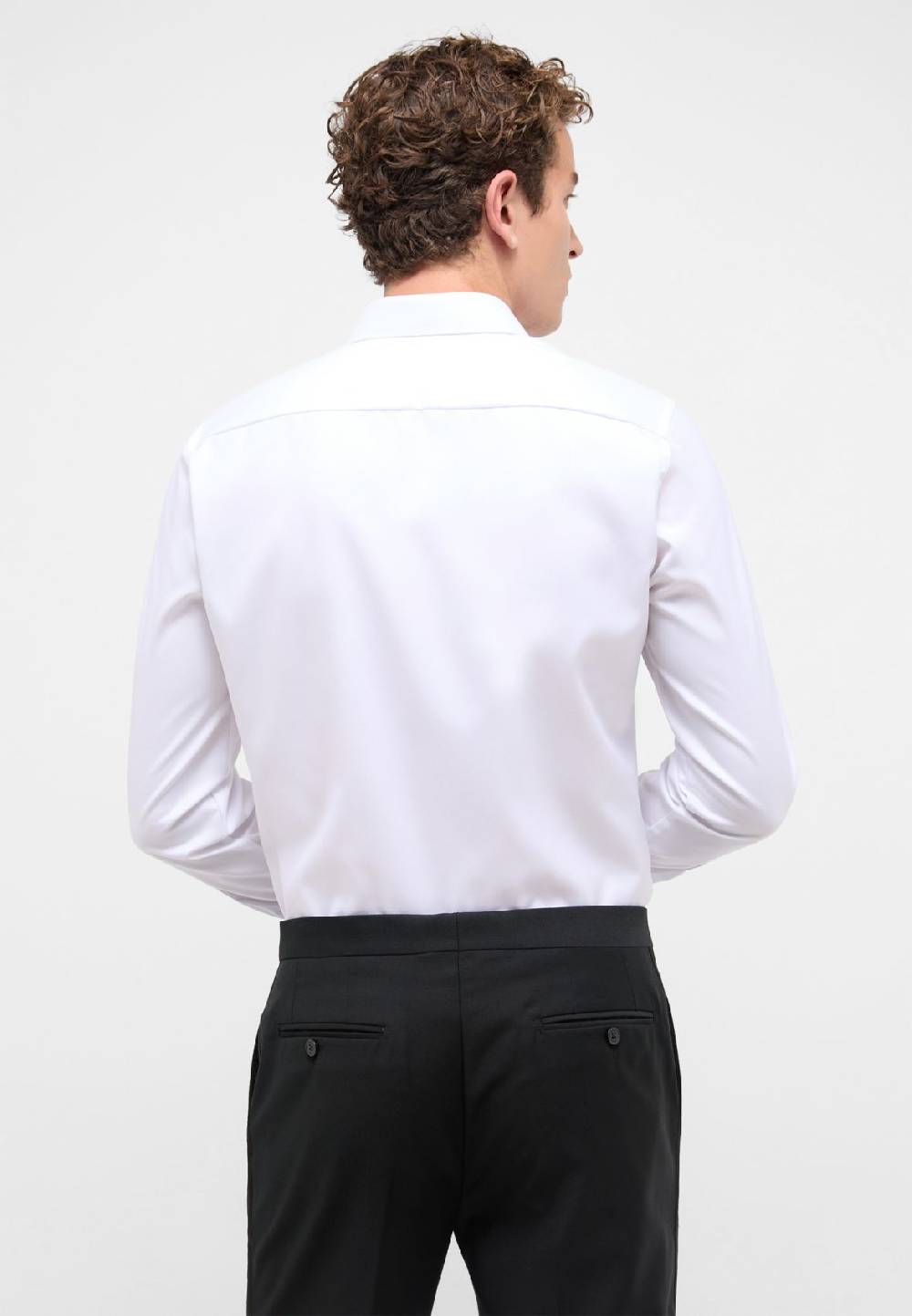 Eterna Camicia elegante eterna bianca slim fit polso doppio abbottonatura coperta Offerte speciali