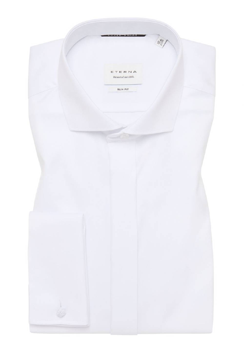 Eterna Camicia elegante eterna bianca slim fit polso doppio abbottonatura coperta Offerte speciali