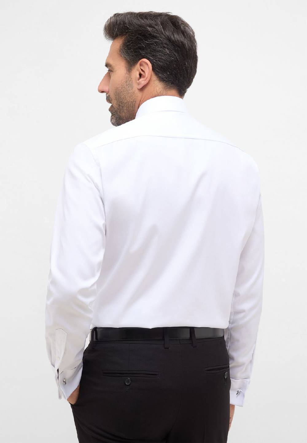 Eterna Camicia elegante eterna bianca modern fit polso doppio abbottonatura coperta Sconti VIP