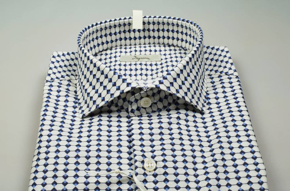 Ingram Camicia ingram slim fit fantasia geometrica puro cotone Ritorno libero