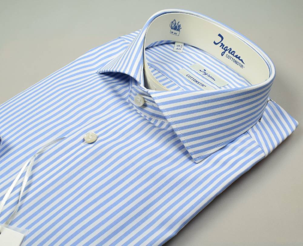 Ingram Camicia ingram no stiro a righe celeste slim fit Ultimi tre giorni