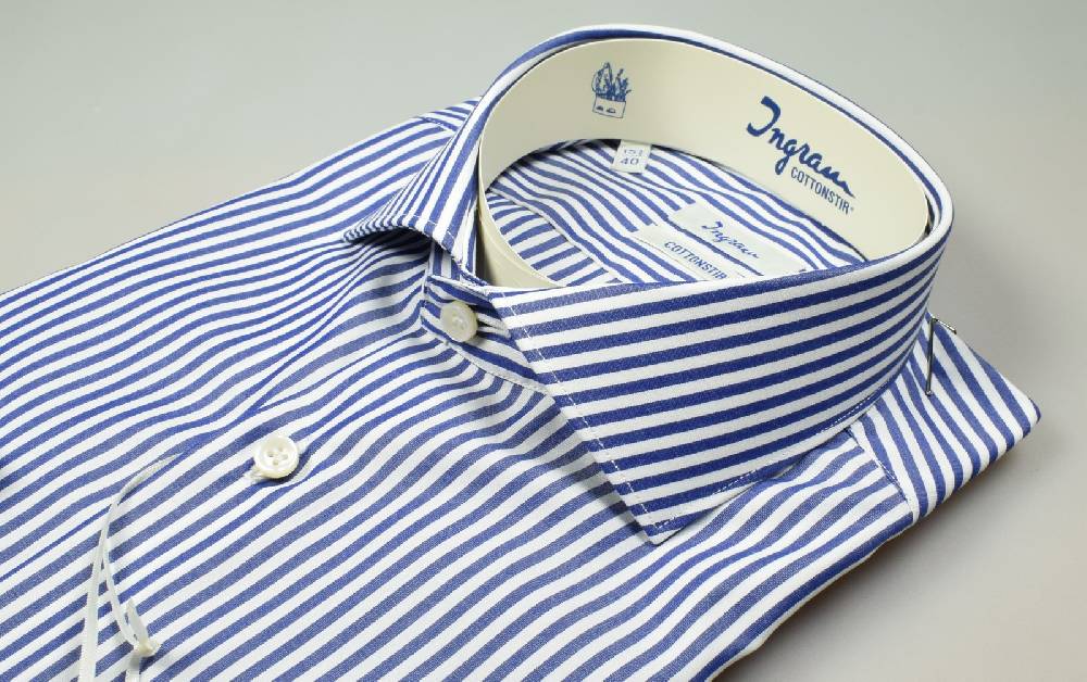 Ingram Camicia ingram no stiro a righe azzurro slim fit ACQUISTA ORA