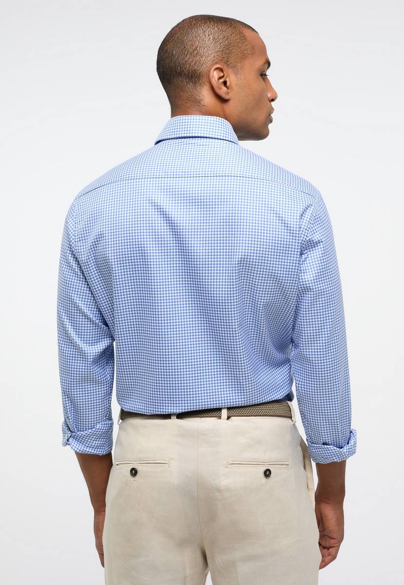 Eterna Camicia a quadretti azzurro eterna modern fit collo button-down Latest stili