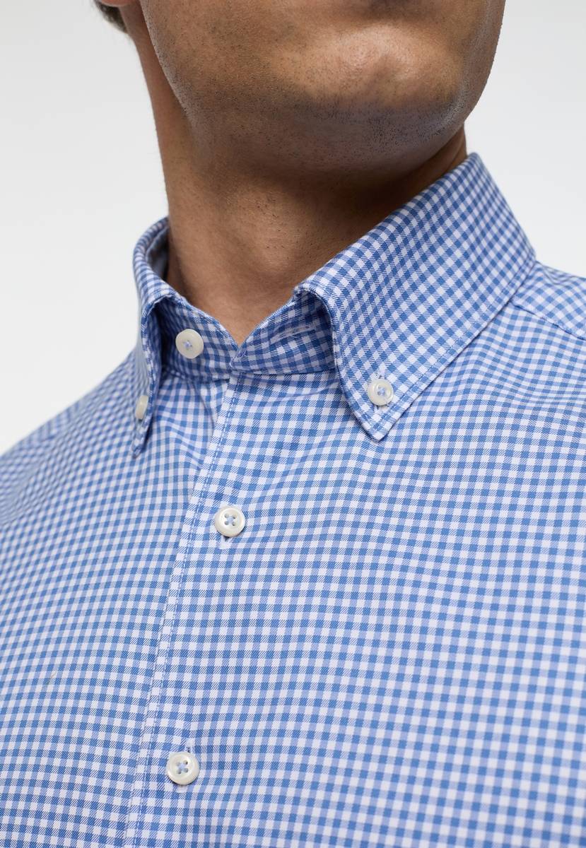 Eterna Camicia a quadretti azzurro eterna slim fit collo button-down Ultimi due giorni