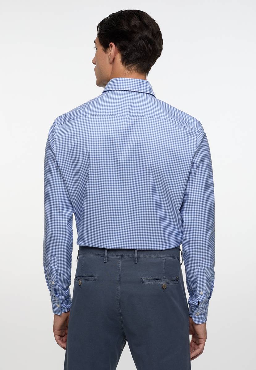 Eterna Camicia a quadretti azzurro eterna slim fit collo button-down Ultimi due giorni