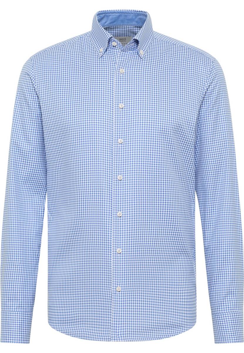 Eterna Camicia a quadretti azzurro eterna slim fit collo button-down Ultimi due giorni