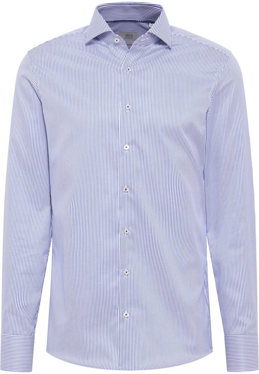 Eterna Camicia a righe azzurro eterna slim fit collo alla francese Ultimo giorno