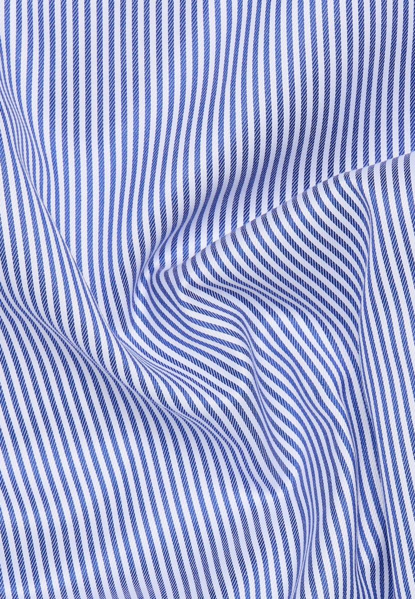 Eterna Camicia a righe azzurro eterna slim fit collo alla francese Ultimo giorno