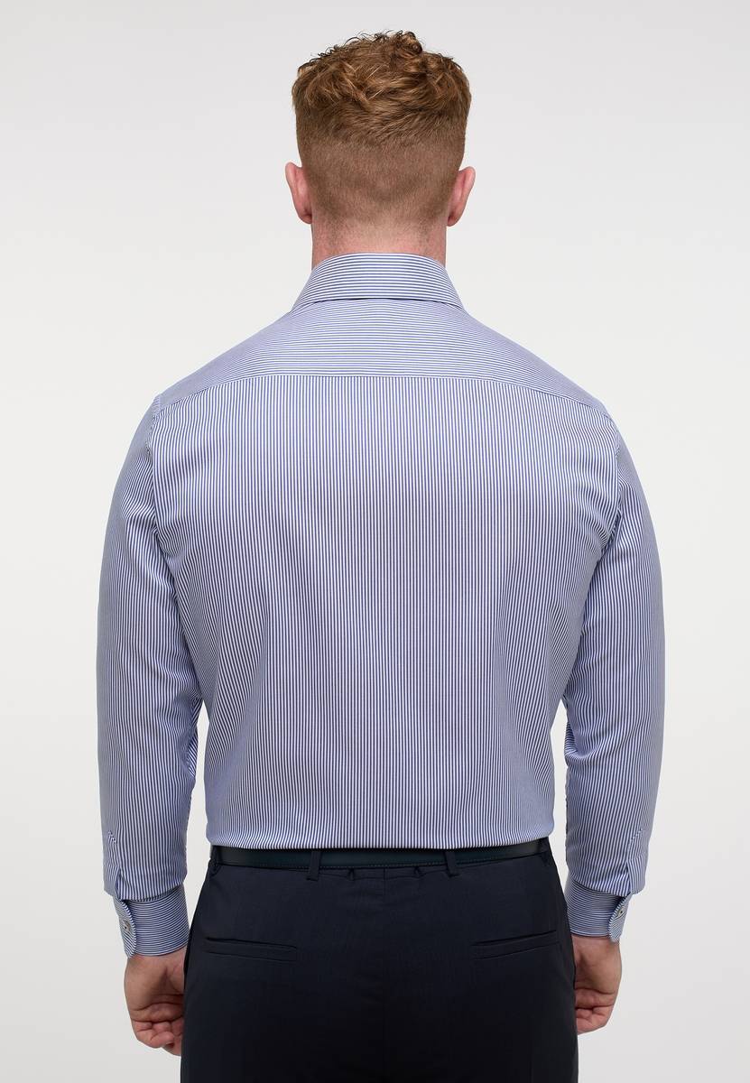 Eterna Camicia a righe azzurro eterna modern fit collo alla francese Promozione temporanea