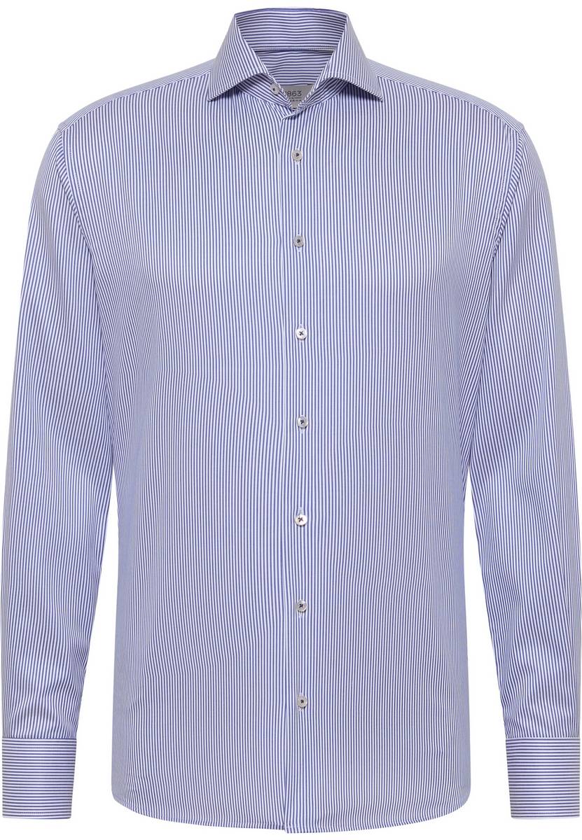 Eterna Camicia a righe azzurro eterna modern fit collo alla francese Promozione temporanea