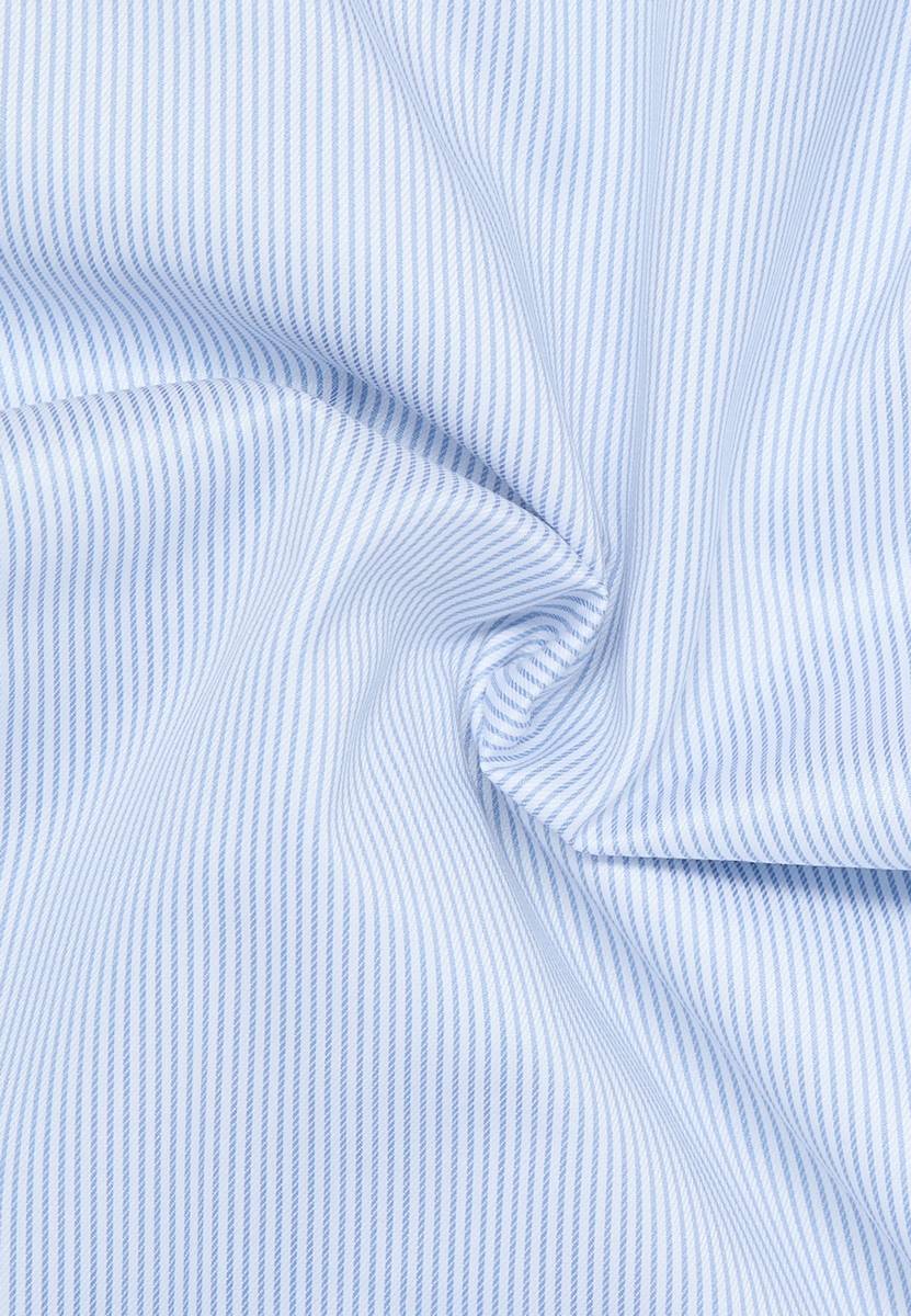 Eterna Camicia a righe celeste eterna slim fit in cotone twill no stiro Fino al 65% di sconto