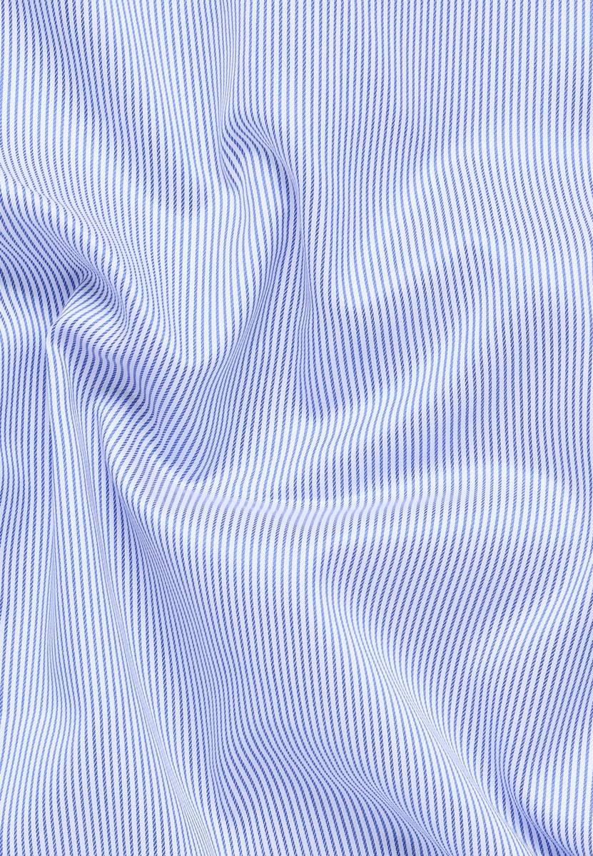 Eterna Camicia a righe azzurro eterna slim fit in cotone twill no stiro Only for today