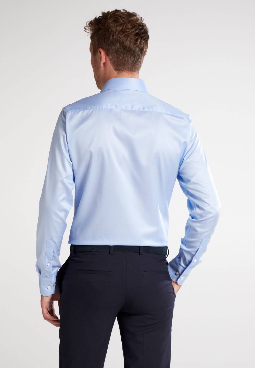 Eterna Camicia celeste eterna slim fit in cotone twill no stiro Discount Store per i nuovi prodotti