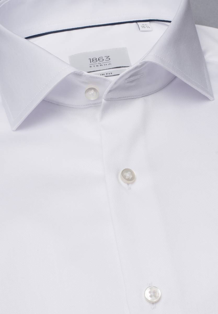 Eterna Camicia bianca eterna slim fit in cotone twill no stiro Super sconto