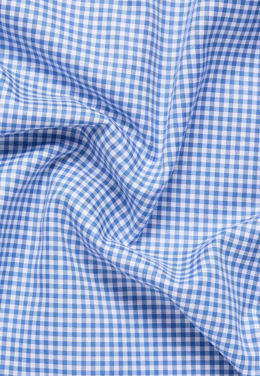 Eterna Camicia eterna a quadretti celeste modern fit in cotone twill no stiro Enormi sconti