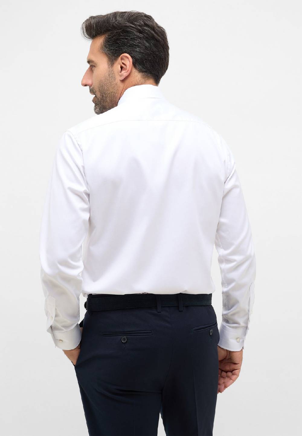 Eterna Camicia bianca eterna modern fit in cotone twill no stiro Esporta salva