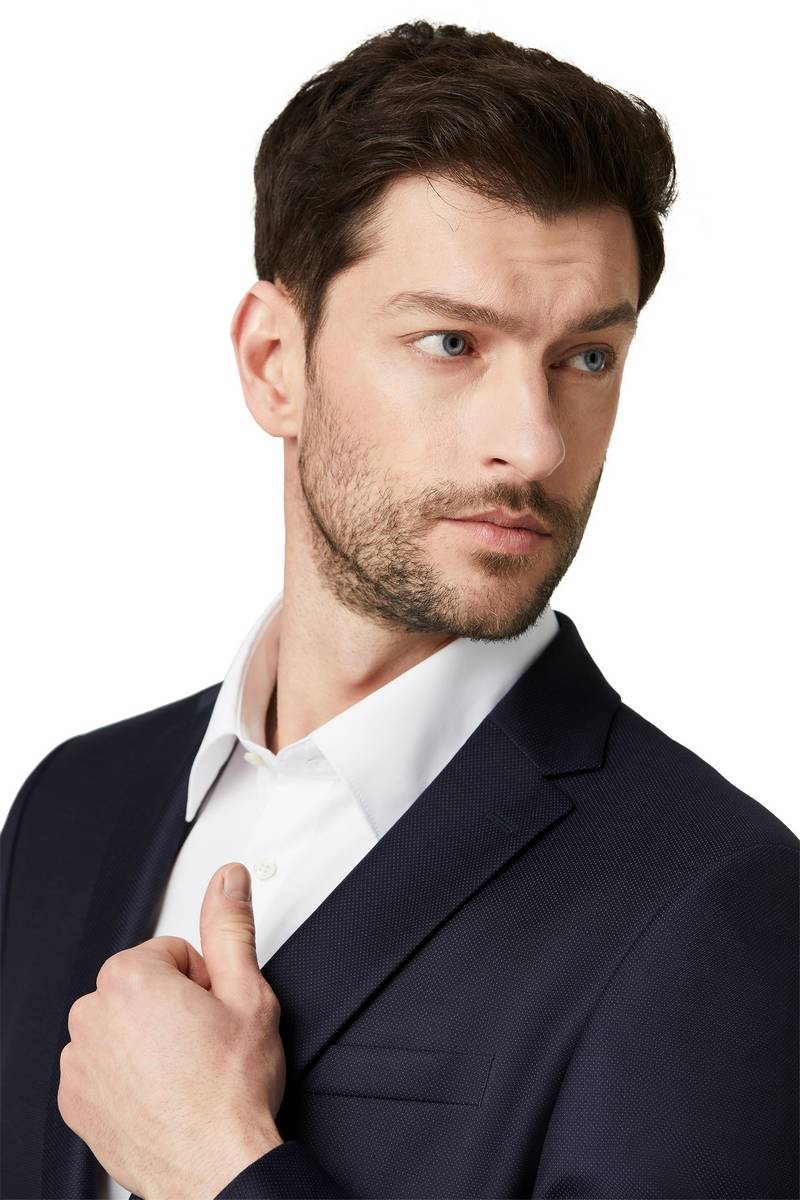 Digel Abito blu slim fit digel lana reda super 110'S Nuovo