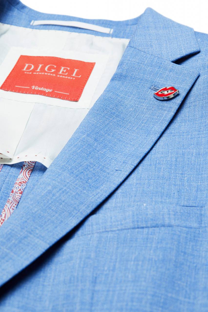 Digel Abito digel slim fit azzurro sfoderato in misto lino Acquista Ora