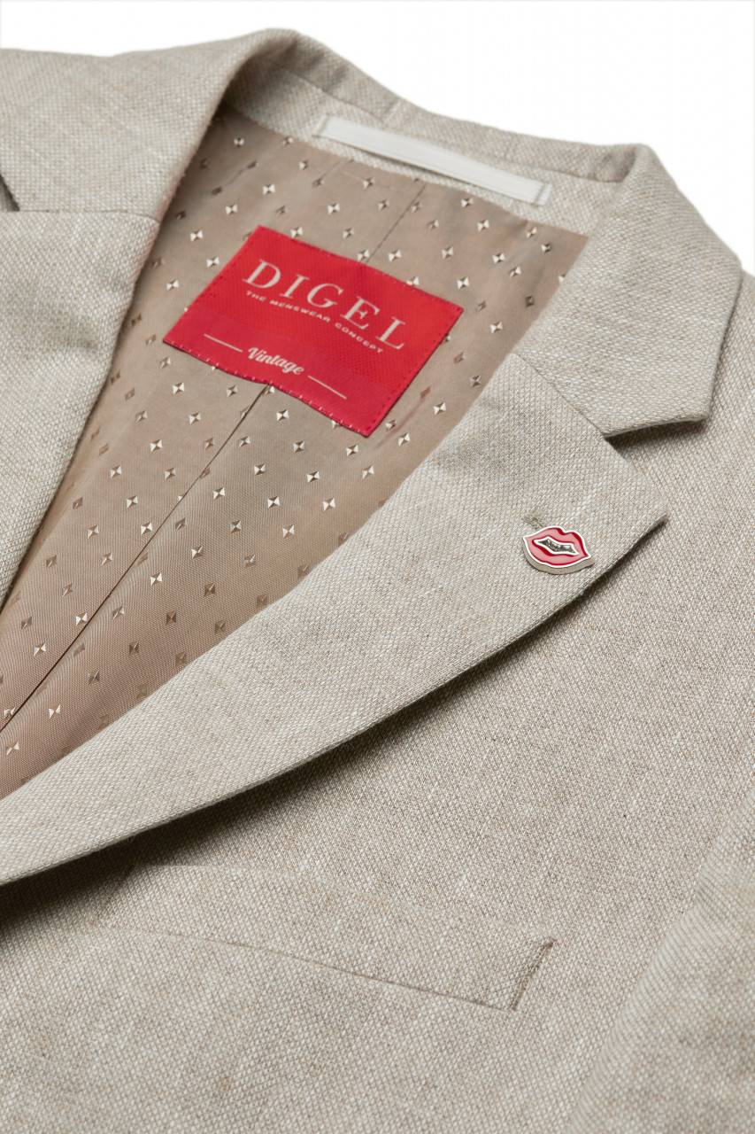 Digel Abito digel stile vintage slim fit beige in misto lino Consegna Veloce