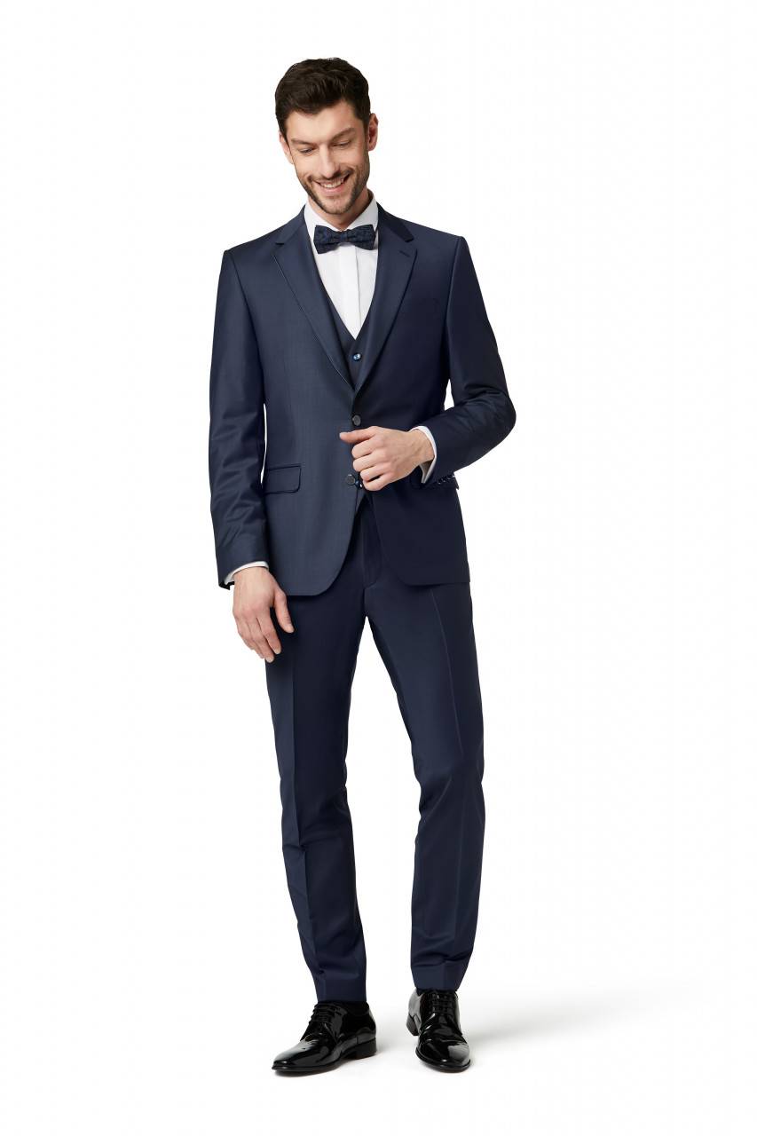 Digel Abito elegante digel blu marine con panciotto drop quattro corto Prezzo Ridotto