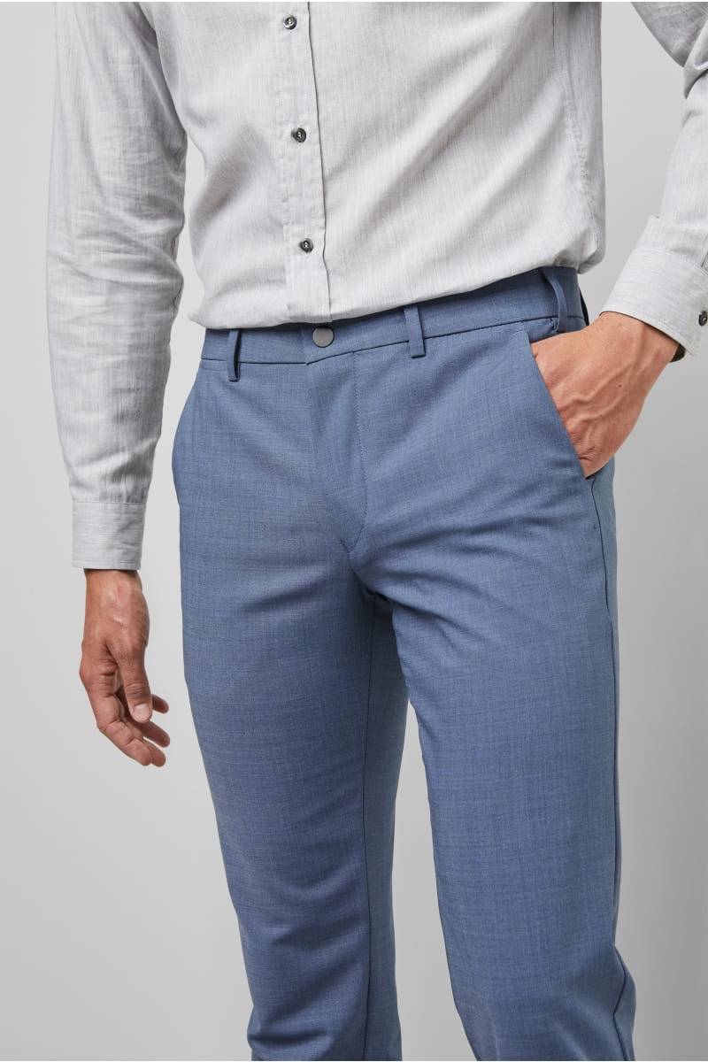 Meyer Pantalone blue in lana bi-stretch m5 by meyer modern fit Vendita Calda