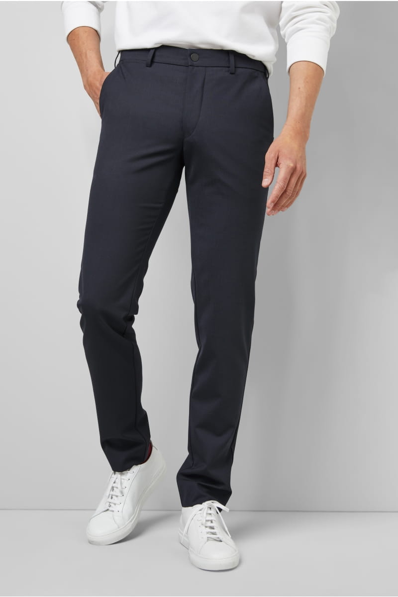 Meyer Pantalone blu navy in lana bi-stretch m5 by meyer modern fit Vendita Economica