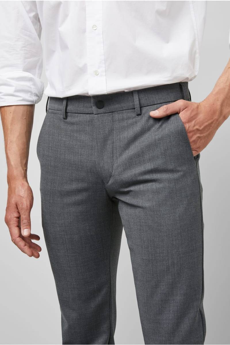 Meyer Pantalone grigio medio in lana bi-stretch m5 by meyer modern fit I Più Venduti