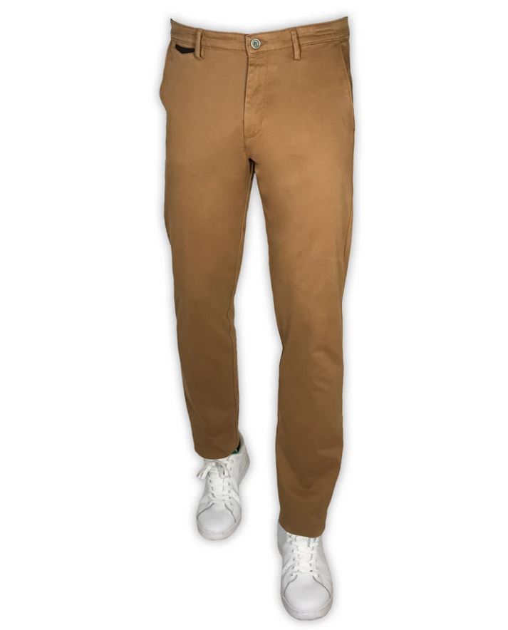 Sea Barrier Pantalone sea barrier marrone in cotone raso stretch modern fit Sconto di tempo limitato