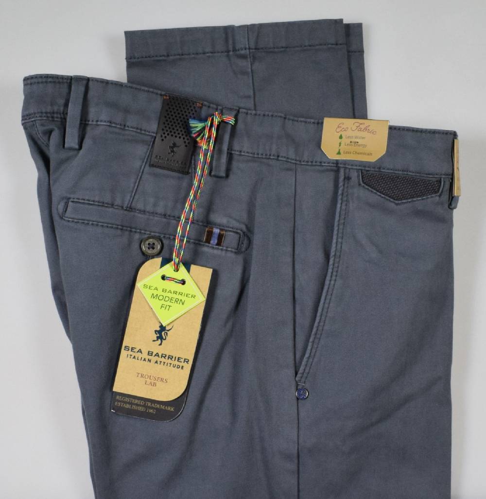 Sea Barrier Pantalone sea barrier grigio scuro in cotone raso stretch modern fit