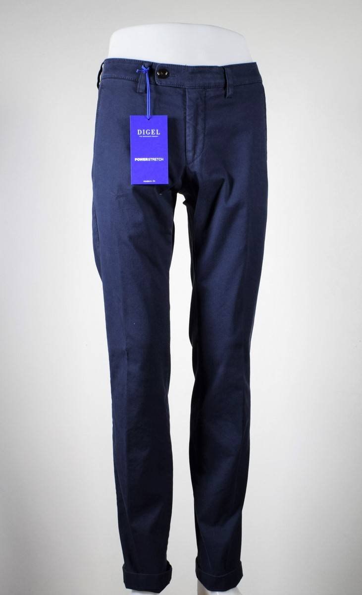 Digel Pantalone blu digel in cotone lavato stretch modern fit Fornitura limitata
