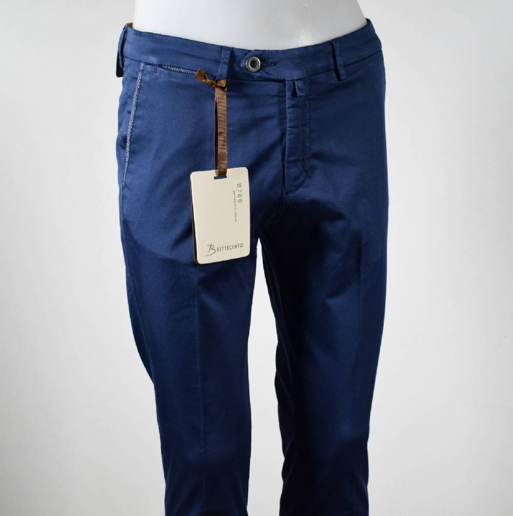 B Settecento Pantalone bsettecento blu scuro slim fit cotone stretch Shopping online