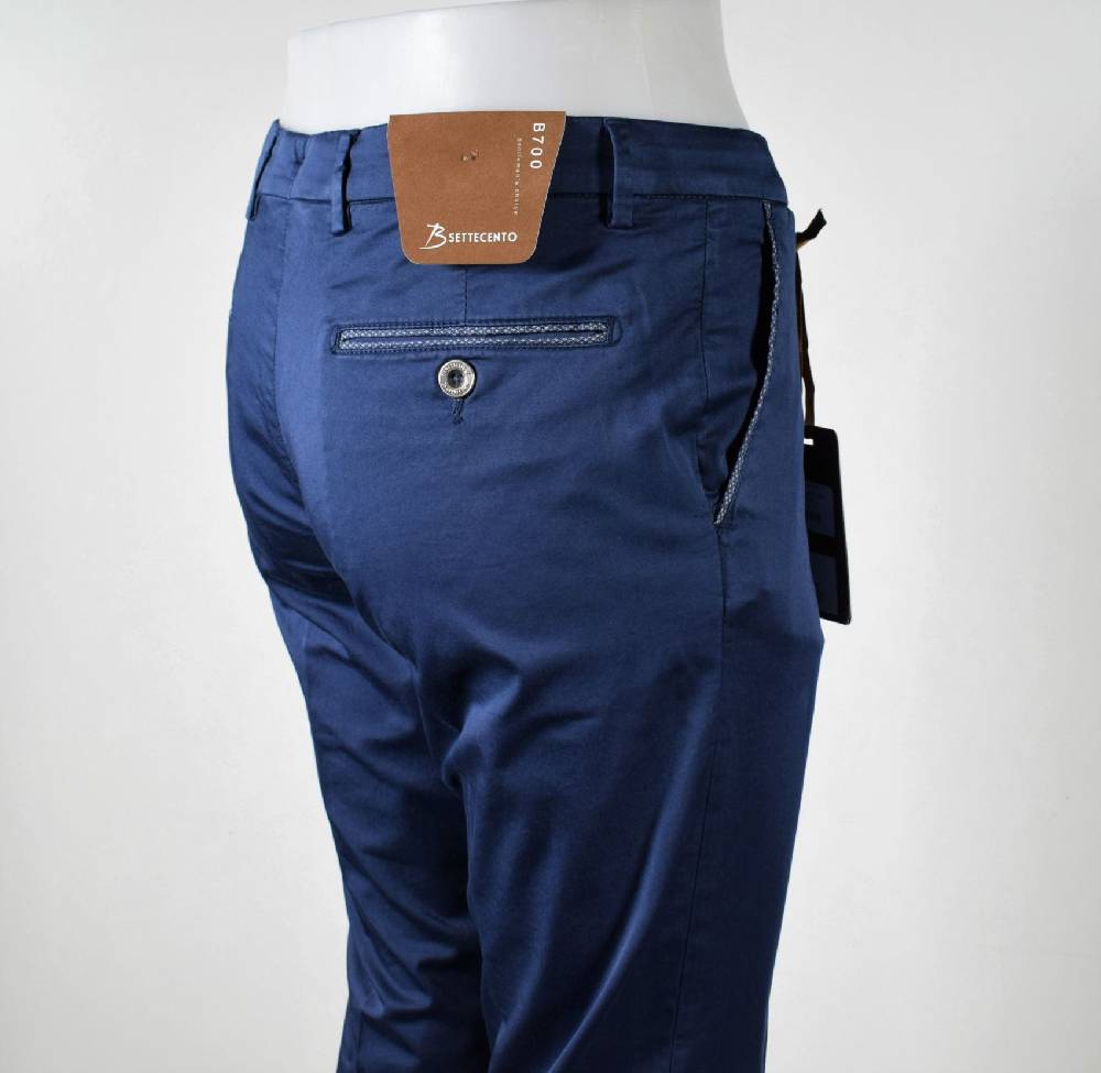 B Settecento Pantalone bsettecento blu scuro slim fit cotone stretch Shopping online