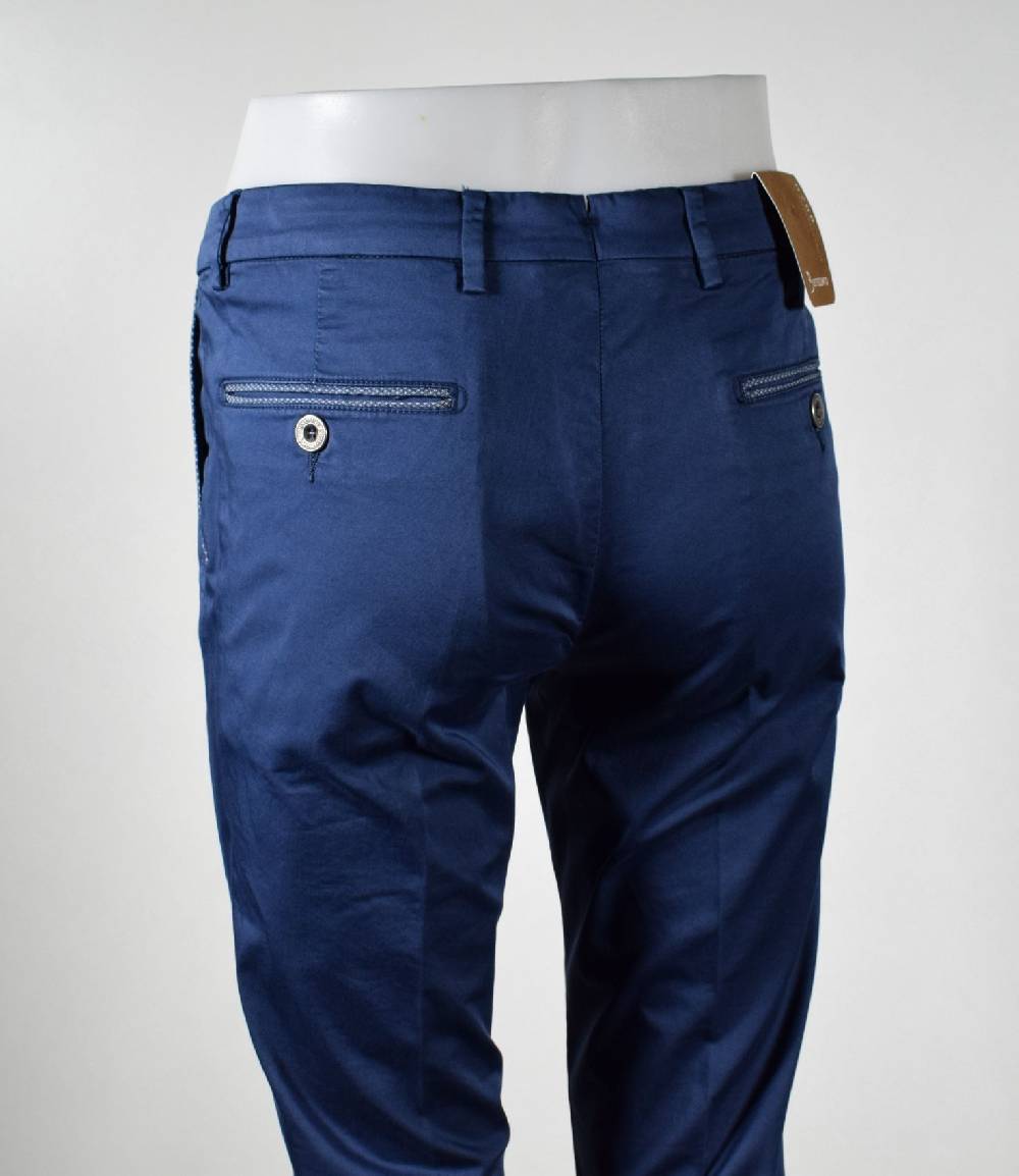 B Settecento Pantalone bsettecento blu scuro slim fit cotone stretch Shopping online