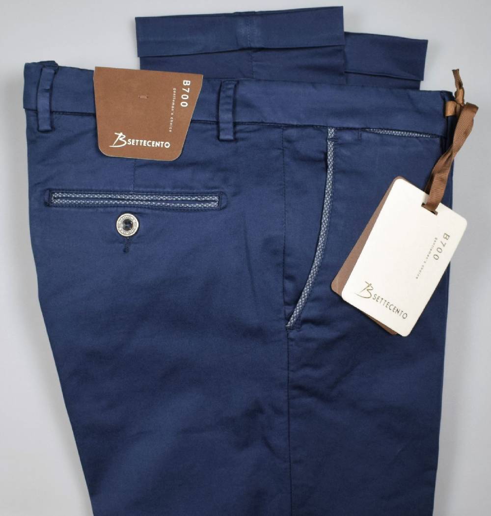 B Settecento Pantalone bsettecento blu scuro slim fit cotone stretch Shopping online