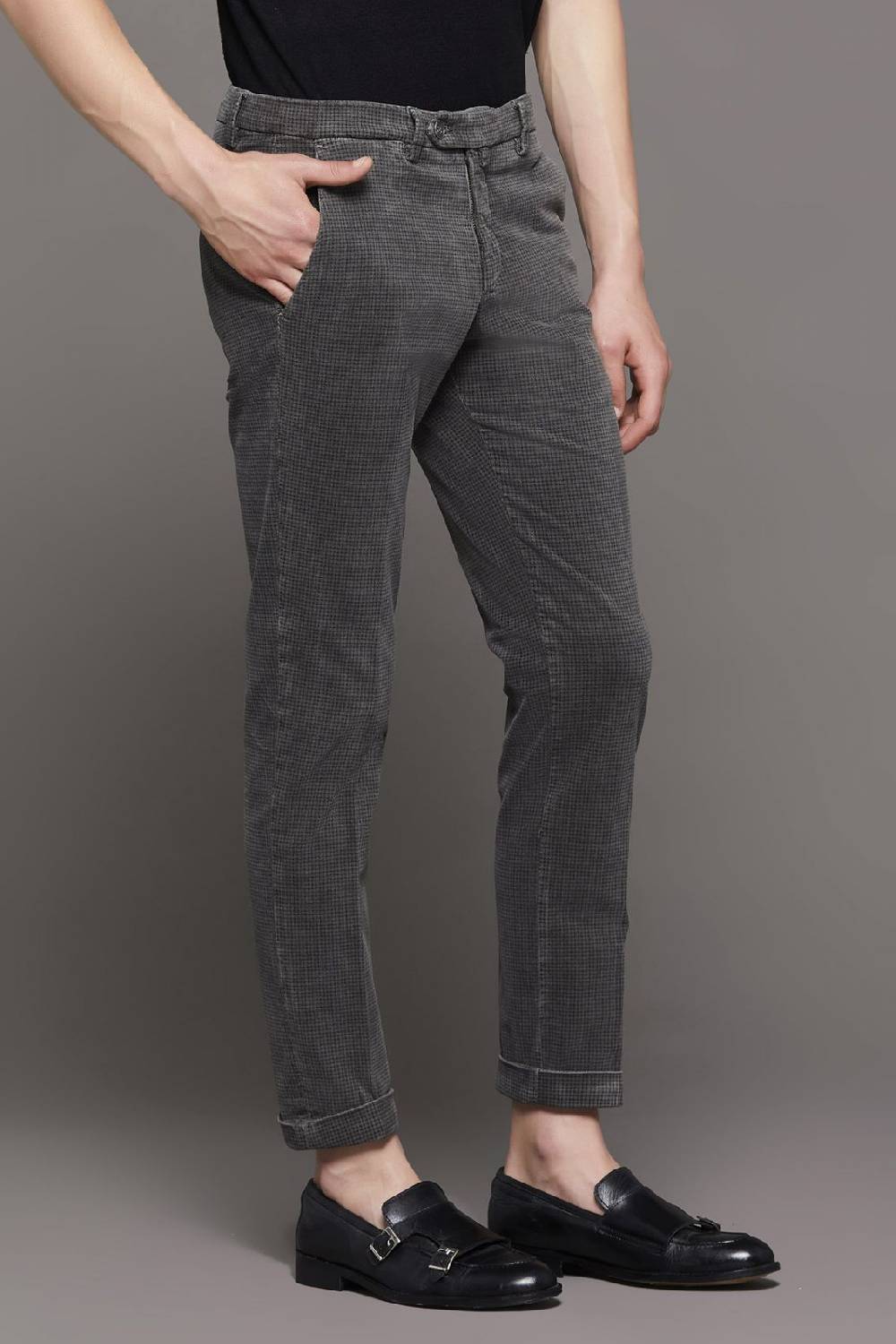 B Settecento Pantalone in velluto stampato slim fit bsettecento Cyber Monday