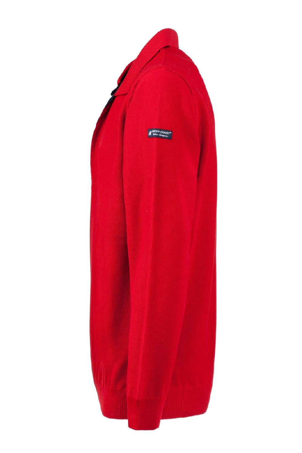 Green Coast Polo con zip green coast rossa modern fit made in italy Offerta temporanea