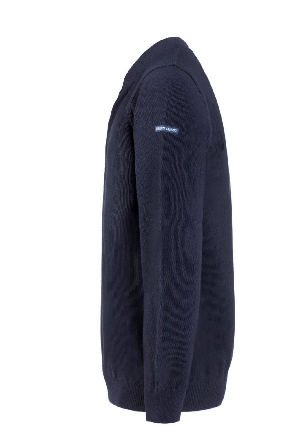Green Coast Polo con zip green coast blu modern fit made in italy Offerte esclusive