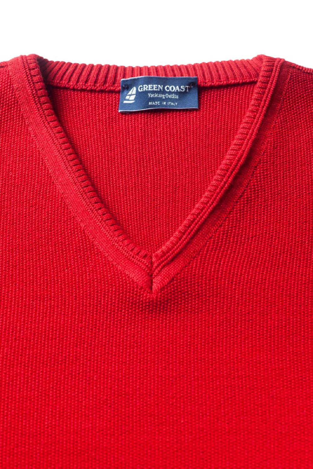Green Coast Pullover rosso green coast modern fit made in italy Lightning offer