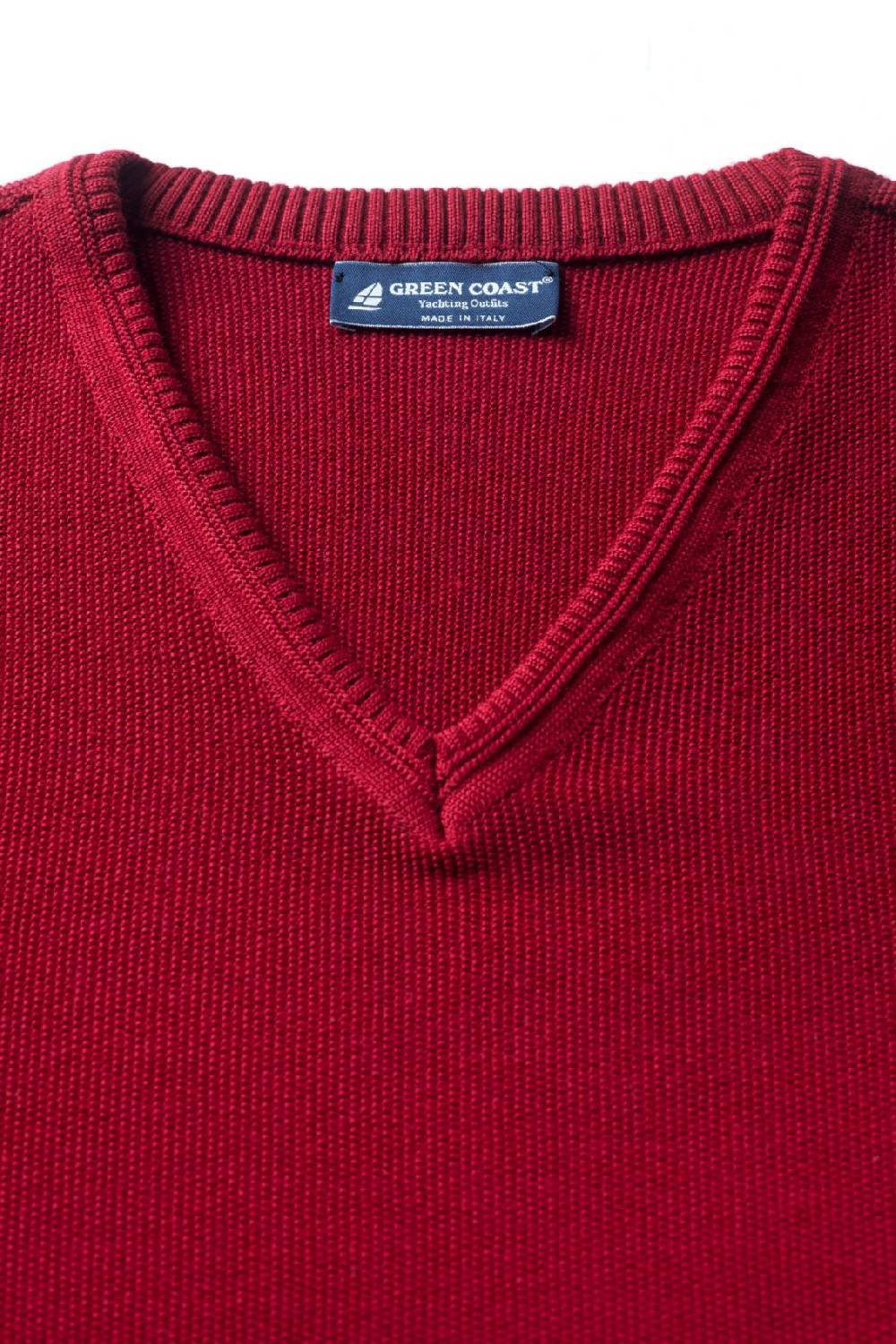 Green Coast Pullover bordò green coast modern fit made in italy Grandi sconti