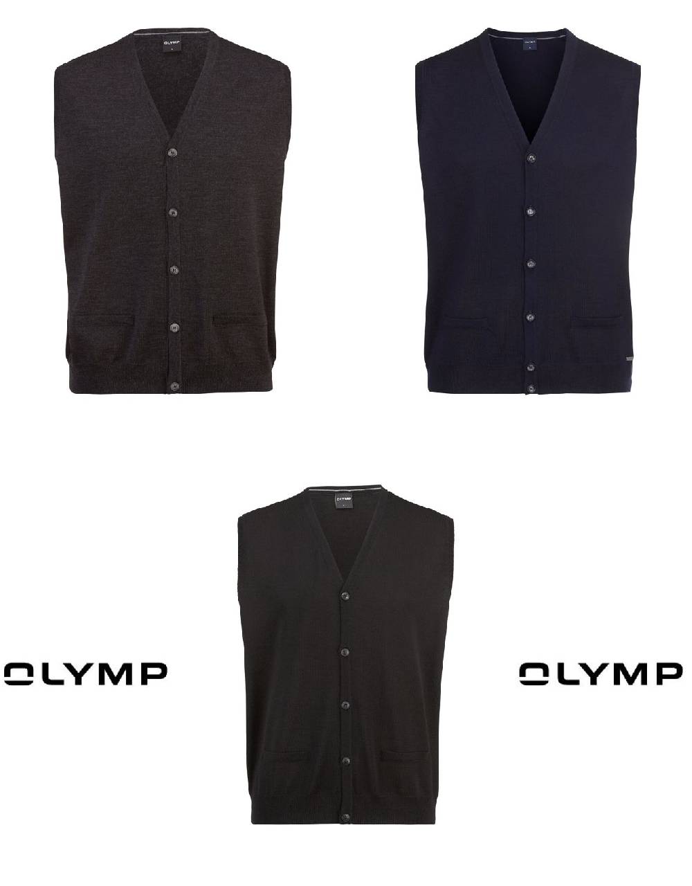 Olymp Gilet abbottonato con tasche olymp il lana merino pettinata Comprane uno, ottenene uno gratis