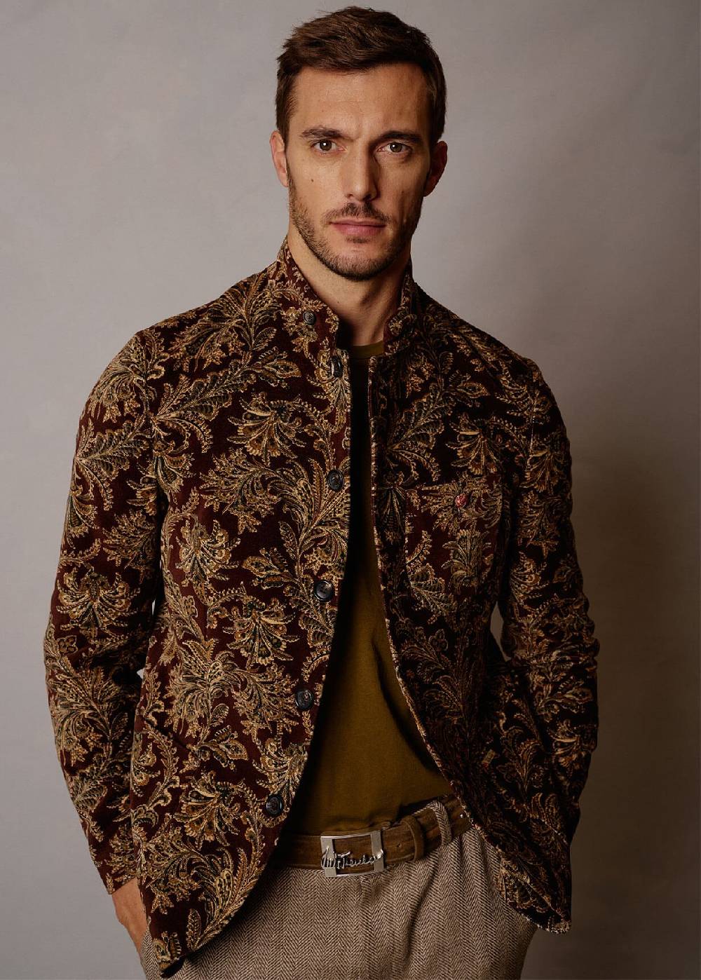 Luis Trenker Blazer in velluto con motivo damascato Lusandro Nuova